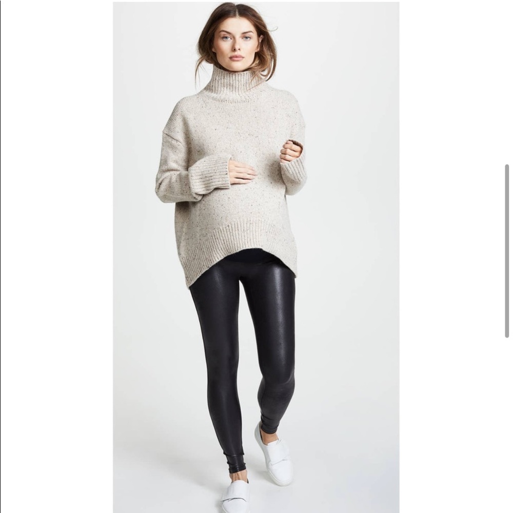Spanx maternity faux leather leggings